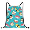 Lsjuee Borse con coulisse Cucina Sushi Roll Ramen Zaino Borsa Sport Sacco da palestra uomini Donne Ragazzi Ragazze