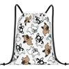 Lsjuee Borse con coulisse Bulldog francese Borsa sportiva da palestra uomo Donna Ragazzi Ragazze