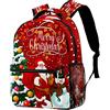 Lsjuee Albero di Natale rosso Babbo Natale Pupazzo di neve Zaino da viaggio Zaino Borse durevoli per studenti Escursionismo all'aperto Campeggio Weekend Zaino
