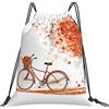 Lsjuee Albero d'autunno con borsa con coulisse per il tempo libero unisex per bici vecchia invecchiata, borse con coulisse da palestra, borse portaoggetti per zaino portatile da esterno