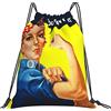Lsjuee We Can Do It Borsa con coulisse per il tempo libero semplice unisex, borse con coulisse da palestra, borse portaoggetti per zaino portatile da esterno