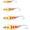 Chroavel Set di esche da pesca in metallo, 4 pezzi, argento e oro, per mini cucchiaio, esche per trota, pesce persico, lucioperca, esche da 2,2 cm a 3 cm (oro)