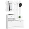LBSIGN Mobile Ingresso 90 Cm Con Scarpiera Appendiabiti E Specchio Bianco Opaco Ralph