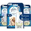 Glade Deodorante per Ambienti, Fragranza PET, 1 Base + (3x20 ml) | Olio Profumato Elettrico, Fragranza per Ambienti a Lunga Durata, Intensità Regolabile, Con Base e 3 Ricariche (3x20 ml)