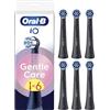 Oral-B Testine di Ricambio iO Gentle Care, Nere, 6 Ricambi | 6 Testine di Ricambio per Spazzolino Elettrico, Originali, per Gengive Sensibili, Setole Angolate per Rimuovere la Placca