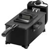 Cecotec Friggitrice elettrica 3L Cleanfry 3L Black. 2000 W, acciaio inox con filtro OilCleaner, laccato nero, coperchio con finestra e filtro antiodore