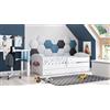 Dmora Letto per Bambini Opole, Lettino per cameretta, Set Camera da Letto, Struttura Porta Materasso, 85x164 h63 cm, Bianco con Macchina