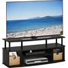 Furinno Jaya Grande Centro di intrattenimento può Contenere Fino a 55 in TV, PVC ingegnerizzato Plastica, Legno Nero, 40.1 (D) x 119.9 (W) x 49.8 (H) cm