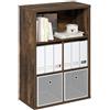 Furinno CUBICLE Libreria, libreria a 5 cubi, libreria organizer a cubi con retro chiuso, 38.9 x 75.9 x 110.0 cm, per soggiorno, camera da letto, ufficio domestico, pino ambrato