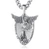 INFUSEU St. Christophe/st. Michel/st. Benoît/saint Jude//médaille De La Vierge Marie Croix Jésus 7 Sceaux D'archange Pendentif En Argent Sterling 925 pour Hommes Amulettes Religieuses Saintes