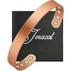 Jeracol Braccialetto magnetico in rame, unisex, bracciale rigido in rame massiccio