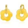 BUMMER Orecchini pendenti in resina BUMMER - Orecchini a fiore eleganti, orecchini in resina sfumata, acciaio inossidabile, orecchini placcati oro