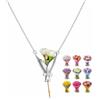 RadiVibe Collana da donna con ciondolo floreale dorato con bouquet di fiori per piccoli fiori veri o secchi, elegante regalo di compleanno per la mamma