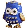 Nishiyuenyi Scatola portagioie a Forma di Gufo, portagioie, Organizer per Gioielli, Statuetta di Gufo per Orecchini, collane, Anelli, Blu