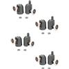 inferramenta Set Rulli Porta Doccia 25 mm - 4/8 Ruote Scorrevoli per Porta Doccia Singola, Pulegge Superiori e Inferiori con Tappi Coprivite, Parti di Ricambio Fai da Te (Set da 8 (4 Superiori + 4 Inferiori))