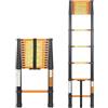 Todeco Scala telescopica 3.8m, Scala allungabile, Escalera Plegable EN131 | Scala Estensibile Portatile con Piedini Antiscivolo, per Riparazione Domestico, Carico 150 KG, arancione