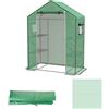 Copertura per Serra da Giardino con Porta a Cerniera e Finestre 140x73x190 cm in PE Verde