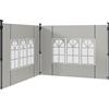 Set 2 Pareti Laterali per Gazebo 3x3m e 3x6m con Finestre 293x193 cm in PE e Plastica Bianco