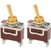Briny River Interruttore A Levetta Con Zigrinatura In Ottone A 2 Pin Interruttore A Bilanciere 12-250 V 2 Posizioni TEN-1021 Per Luci Per Auto
