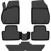 HOFFCAR KIT TAPPETINI COMPATIBILE CON OPEL Zafira, 2012->, 7 seats 5 pcs. | TAPPETINO IN GOMMA TPE | BORDO ALTO 3D ANTISCIVOLO IMPERMEABILE