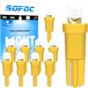 SOFOC T5 Lampadina LED per Quadro Strumenti Giallo 6V 12V DC per Cruscotto Auto & Pannello Controllo Aeronave W3W 2721 27 37 73 286 Base Cuneo 10Pcs