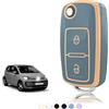 TOOMUME Cover Chiave Auto per VW Golf 6 5 4 Polo Up Caddy Beetle Tiguan T5 | Silicone Morbido, Antiurto, Anticaduta, Antigraffio, Custodia Protettiva Chiave per Seat Ibiza Leon Skoda Fabia, 2 Tasti