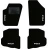 QUEMAR Tappetini Auto per Polo IV 2001-2009, Bordo Nero, 4 Ricami | 9N - 9N3 / Kit Tappeti Moquette e Gomma su Misura / Set 2 Anteriori + 2 Posteriori / Ricami e Colori Personalizzati