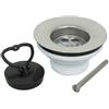 Schläfer 439715 | Piletta di Scarico per Lavello Cucina, Attacco Sifone 1 1/2", Diametro 65mm, con Cestello Inox e Tappo, Materiali di Alta Qualità
