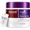 Karseell MACA CARE SYSTEM Maschera Capelli Viola Toner Biondi Platino Decolorati Grigi Bianchi Antigiallo Correttore Tonalità Idratazione Profonda Collagene Riparazione Antifrizz Senza Solfati 500ml