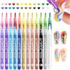 JYIXXZX 24 Penne per Nail Art 3D, Smalto in Penna per Pittura Decorazioni Unghie per Disegno, Penne per Graffiti Fai Da Te Ad Asciugatura Rapida Marcatori per Unghie, Kit Di Pennarelli (24 colori)