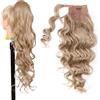 Ser Mulher Coda Di Cavallo Extension Ser Mulher con Laccio Capelli Ondulati 70 cm, Facile e veloce da applicare (K16 Natural Blonde)