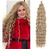 Dsoar Capelli a Torsione Profonda all'Uncinetto Onda d'Acqua Torsione Fasci di Capelli Sintetici Ricci Che Intrecciano l'Estensione dei Capelli Ombre, 26 Pollici 3 Packs