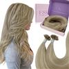 Fshine Extension Capelli Veri Cheratina 50g 45cm Balayage Biondo Cenere | Exstescion Capelli Veri Cheratina, Punte in Cheratina Preapplicate, Morbidi e Setosi, Volume e Lunghezza, Per Uso Quotidiano