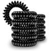Specora - Classic Spiral elastici per capelli nero - 4 cm - Confezione da 10 pezzi - TPU - Cavo telefonico in gomma - Senza pizzicare e grovigli - Nessuna piega - Delicato sui capelli