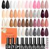 PEACECOLOR 25PCS Set Smalto UV & Base Coat Lucido Opaco Top Coat | 22 Colori Smalti Semipermanenti per Unghie Smalto Gel Bianco Rosa Nude Marrone Viola con Base Top Coat Unghie DIY per Donne
