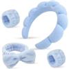 MAIROX Fascia Capelli Donna Trucco,Fascia per Capelli in Spugna, Cerchietto Skincare da Donna,Spa Fascia per Capelli da Donna,per Il Lavaggio del Polso e del Viso (blu)