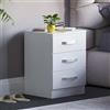 Vida Designs Comodino lucido (bianco, 3 cassetti)
