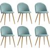 DEYARNA HOME Set di 6 Sedie da Pranzo in Velluto, Sedia da Cucina Moderna Imbottita con Gambe in Metallo, Sedie del Medio Secolo per Sala da Pranzo, Cucina, Soggiorno (Verde)