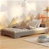 smartwood Lettino Montessori 80x160 cm con Rete, Legno, Grigio, TILA 7 | Letto Montessori a terra, accesso 18 cm, portata 230 kg, compensato pino certificato FSC, bordi arrotondati, montaggio facile