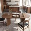 GAWYOEX Tavolo da pranzo allungabile, tavolo da pranzo ovale per 4-6 persone, tavolo da cucina pieghevole, piano del tavolo rinforzato, tavolo da pranzo in legno (colore noce-160/200x90cm)