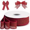 Duoleimi Nastro di Iuta con Filo Metallico Rosso 4 cm: Nastro di Iuta Largo 10 m Nastro Regalo per Fiocchi Nastro di Iuta Naturale Nastro Decorativo Nastro per lavoretti manuali Ghirlanda Natalizia