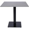 Liberoshopping Tavolo da bar, pub ristoranti quadrato 80x80 cm con piano per esterno in pietra sintetizzata base nera H75 (Cemento)