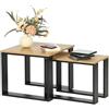 Liink1Ga Set di 2 Tavolino Divano Salotto Quadrati Impilabili 50CM(Quercia Finta) | 50x50CM Tavolo da Letto Tavolino Caffè Tavolini Moderno per Soggiorno Camera Letto Balcone Giardino Ufficio
