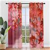 Surwin Tende per Interni 2 Pezzi, Acero Stampa Tende Voile, Tende Semi Trasparenti con Occhielli, 3D Tende a Vetro per Camera da Letto, Cucina, Soggiorno (132x182cm,Acero Rosso)