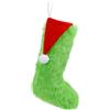 Vidillo Calze di Natale Grinch verde grandi Calza di peluche Sacchetti di Natale appesi Calza di Vacanze di Natale Camino Albero di Natale Ornamenti appesi Porta Regali Decorazioni Natalizie Borse bambini