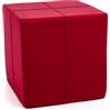 Ecopuf Pouf Poggiapiedi Block in Microfibra Sfoderabile - Puff Sgabello Quadrato Imbottito x Interni