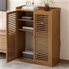 GJPXFR Mobiletto Per Nascondere Router E Modem, Mobile Portaoggetti Multimediale AV, Scatola WiFi Mobiletto Stereo, Porta Modem Da Terra Per Ordinata Dei Cavi(Brown,3-Tier 59x25x82cm)