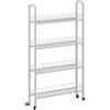 Vicco Piedistallo mobile Rolivo, Bianco, 58 x 15 cm | con 4 scomparti, posizionabile in modo flessibile su ruote per spazi stretti