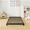 VERFARM Telaio per letto singolo basso 8 cm, letto in metallo 90 x 190 cm, struttura letto singolo con piattaforma in metallo resistente con supporto a doghe in acciaio, senza bisogno di molle, facile