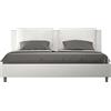 BS COM Letto matrimoniale king size contenitore imbottito 200x200 similpelle bianco